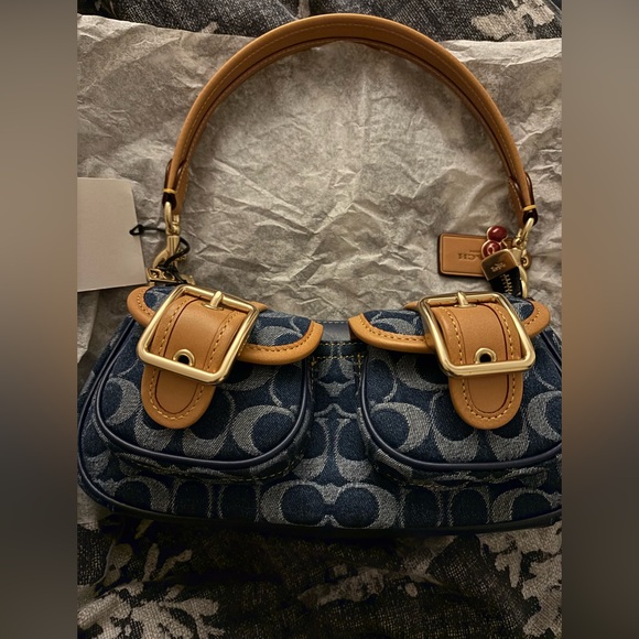 Coach Y2K style Denim Ashton Baguette Bag - Picture 2 of 7